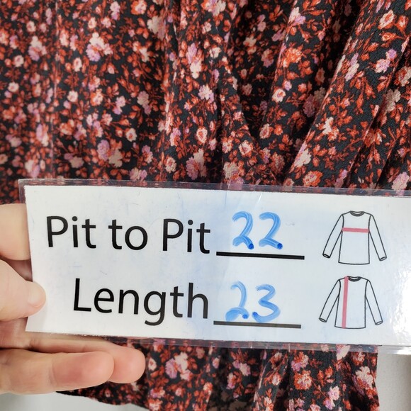 Sz 8 & Other Stories Relaxed Sleeve Wrap Top Blouse Floral Ditsy Long Sleeve - Picture 4 of 9